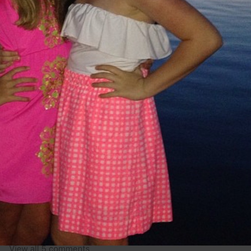 Pink and white Lilly Pulitzer strapless dress